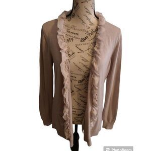 Loft Ruffled edge cardigan Medium Boho